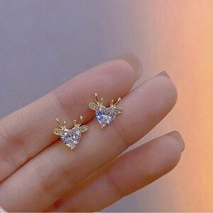 Minimalist Silver & Gold Moose Stud Earrings